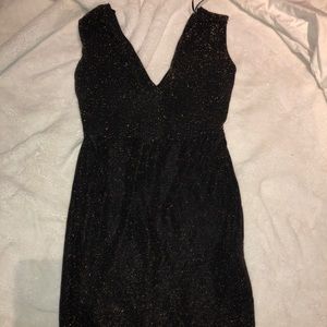 Black gold glitter dress